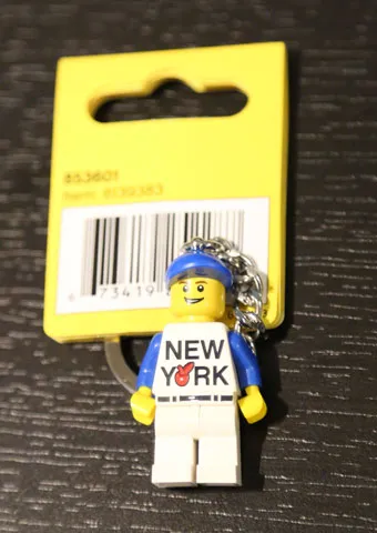New York Big Apple Minifigure Key Chain, Rockefeller Center LEGO Store, New York, NY