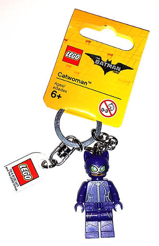 Catwoman Key Chain with Lego Logo Tile, Modified 3 x 2 Curved with Hole (The LEGO Batman Movie Version)