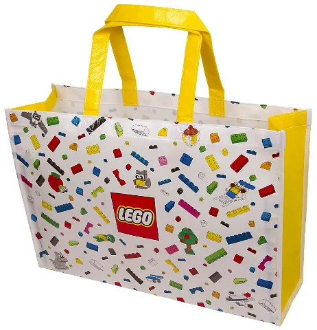 Tote Bag, LEGO Logo and Random Bricks Pattern