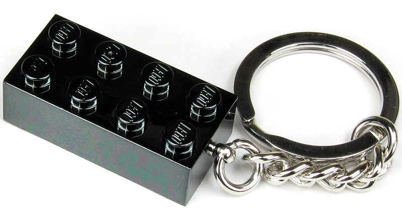 2 x 4 Brick - Chrome Black Key Chain
