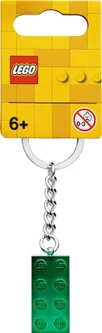 2 x 4 Brick - Chrome Green Key Chain