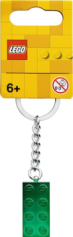 2 x 4 Brick - Chrome Green Key Chain