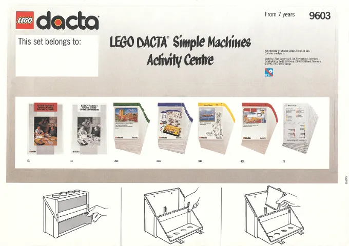 Sticker Sheet for Storage Box of Set 9603 with Assembly Instructions