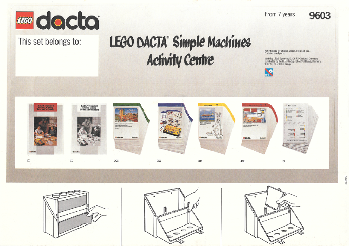 Sticker Sheet for Storage Box of Set 9603 with Assembly Instructions