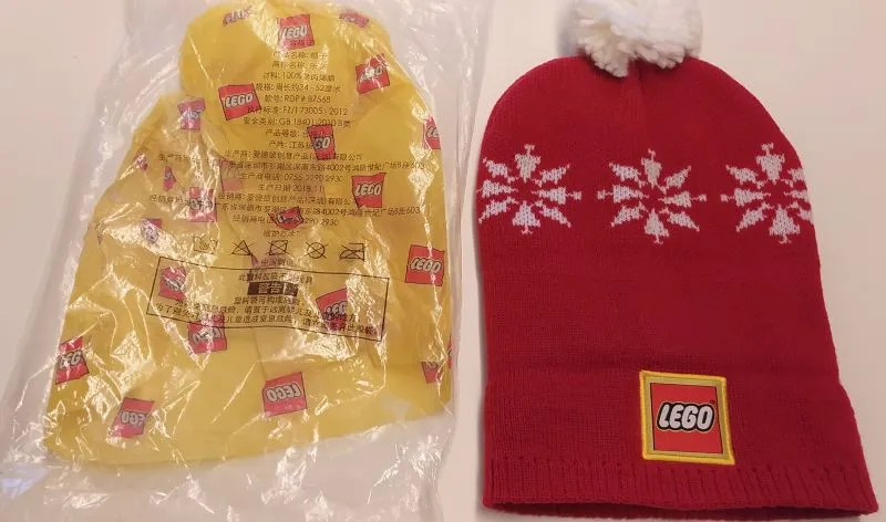 Hat, Knit Cap LEGO Logo and Snowflakes