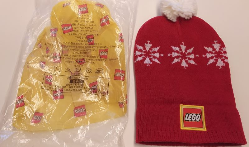 Hat, Knit Cap LEGO Logo and Snowflakes