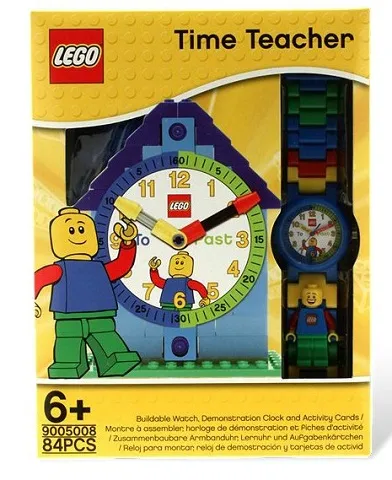 Clock Set, Time Teacher Minifigure Watch and Clock, Boy