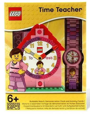 Clock Set, Time Teacher Minifigure Watch and Clock, Girl