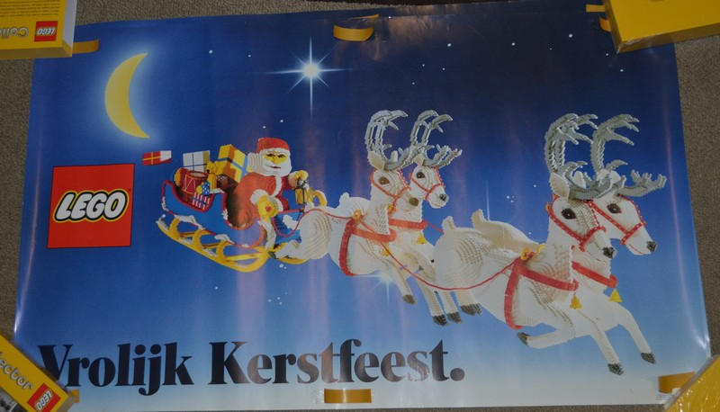Santa on Sleigh 'Vrolijk Kerstfeest' (Merry Christmas) Poster, Retail Display Size