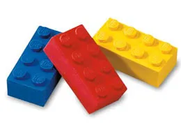 Eraser, LEGO Brick Eraser Set of 3 (Blue, Red & Yellow)