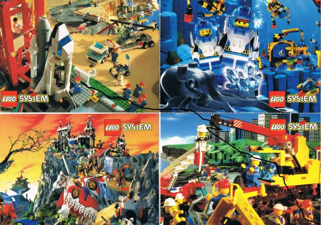 Postcard - Various Theme Postcards, Sheet of 4 - Town, Aquazone, Castle