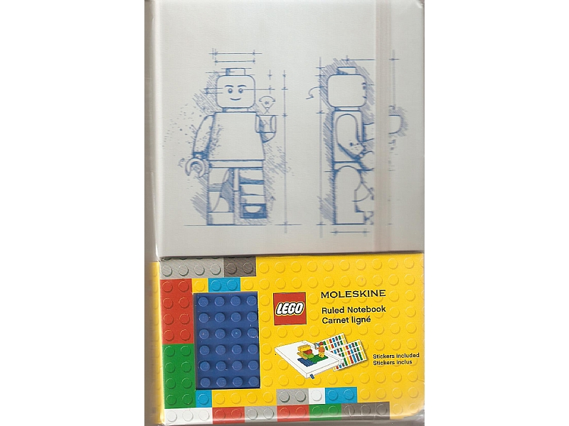 Notebook, Ruled, Large Minifigure Blueprints Pattern (Moleskine) with Stickers
