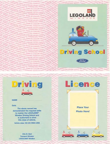 Card, Driving School Licence (License), Legoland Windsor