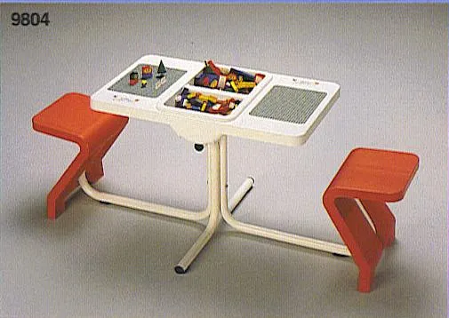 Playtable with Two Bins, 2 Seats and Two Building Plates