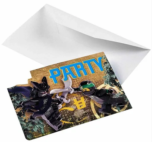 Party Invitations, The LEGO NINJAGO Movie - 8 with Envelopes