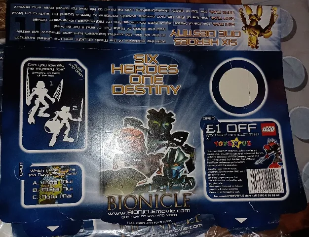 Burger King Meal Box, Bionicle The Movie Pattern