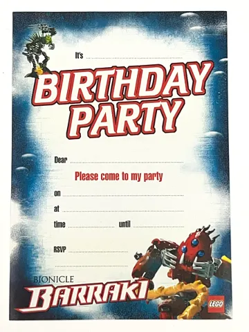 Birthday Party Invitation Sheet - Bionicle Barraki