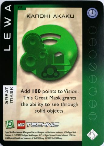 BIONICLE Great Mask Challenge Game Card  77