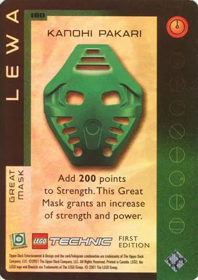 BIONICLE Great Mask Challenge Game Card 180