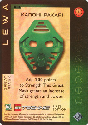 BIONICLE Great Mask Challenge Game Card 180