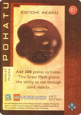BIONICLE Great Mask Challenge Game Card 190