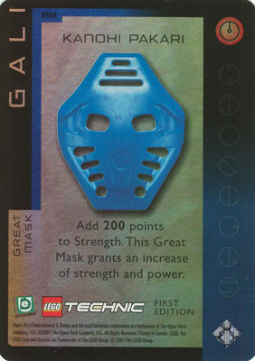 BIONICLE Great Mask Challenge Game Card 192