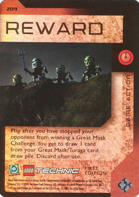 BIONICLE Great Mask Challenge Game Card 209