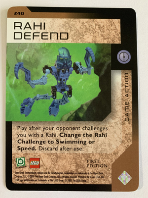 BIONICLE Great Mask Challenge Game Card 240
