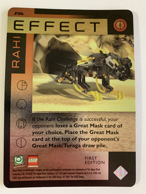BIONICLE Great Mask Challenge Game Card 296