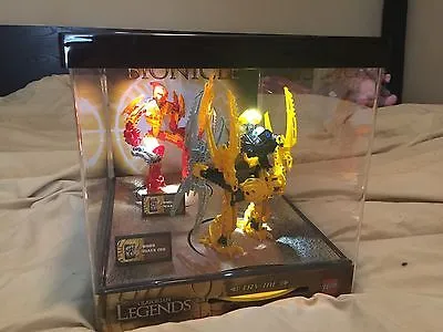 Display Assembled Set, Large Plastic Case Light and Sound with Bionicle Glatorian Legends (shows 8985, 8989)