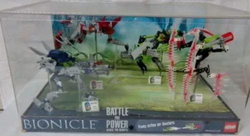 Display Assembled Set, Large Plastic Case Light and Sound with Bionicle Mistika (shows 8688, 8689, 8694, 8695)