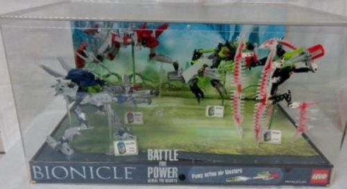 Display Assembled Set, Large Plastic Case Light and Sound with Bionicle Mistika (shows 8688, 8689, 8694, 8695)