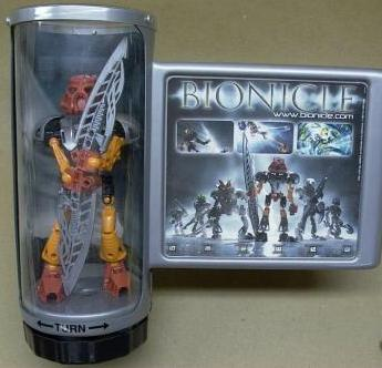 Display Assembled Set, Small Plastic Case with Bionicle Toa Nuva Tahu (shows 8572)