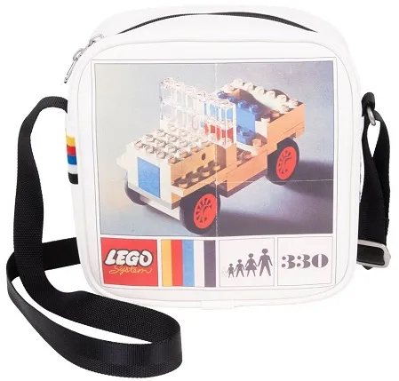 Handbag Crossbody, White with LEGO Vintage Set 330 Jeep Pattern