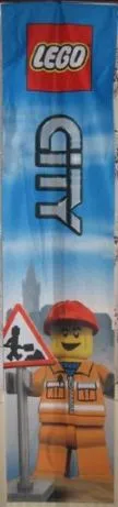 Display Flag Cloth, City Construction Worker Minifigure