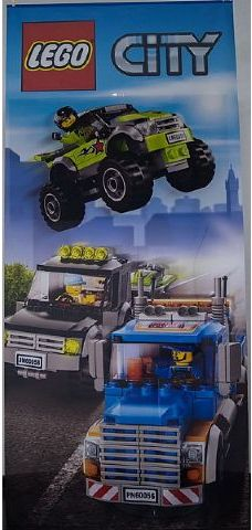 Display Flag Cloth, City Monster Truck, Tow Truck and SUV with Watercraft