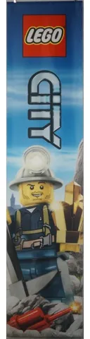 Display Flag Cloth, City Mining, Miner with Rock Crystal and Pickaxe, Narrow