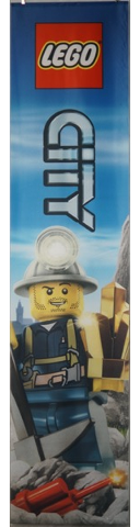 Display Flag Cloth, City Mining, Miner with Rock Crystal and Pickaxe, Narrow