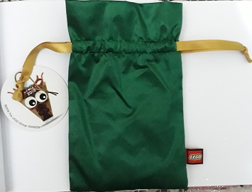 Money Pouch with Draw Ribbon, Satin Feel with LEGO Tag, for Christmas Decoration