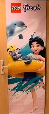 Display Flag Cloth, Friends, Emma, Cat and Dolphin (Heavy Fabric, Dual Sided)