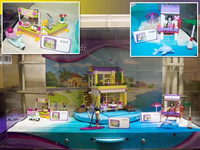 Display Assembled Set, Friends Sets 41027, 41037 and 41028 in Plastic Case with Light, Sound and Turntable