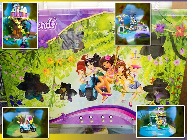 Display Assembled Set, Friends Sets 41038, 41036, 41033 and 41032 in Plastic Case with Light and Sound