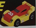 General Mills Racer Car 3 - Red on Yellow on Black- Slick Wheels #33