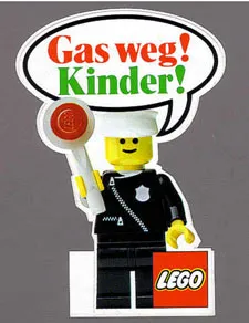 Sticker Sheet, Gas weg ! Kinder ! (found in Set 8845)