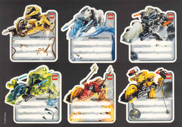 Sticker Sheet, School Book Labels (Bookplates) - Roboriders Sheet of 6