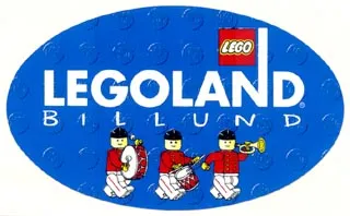 Sticker Sheet, Legoland Billund with Ambassador Minifigures on Blue Ellipse