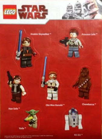 Sticker Sheet, Star Wars Minifigure Sheet - Sunday Mirror Promotional
