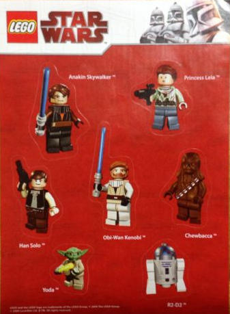 Sticker Sheet, Star Wars Minifigure Sheet - Sunday Mirror Promotional