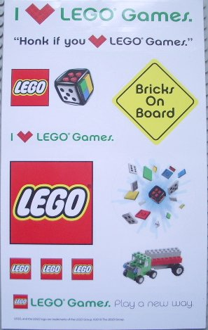 Sticker Sheet, LEGO Games