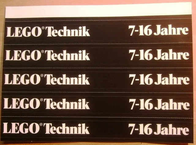 Sticker Sheet, LEGO Technik for Retail Display Shelves